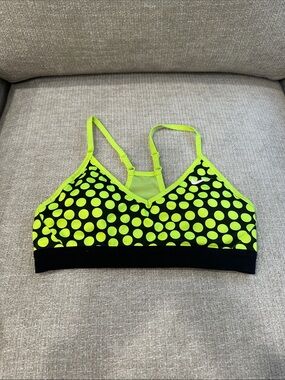 Nike Neon Yellow? Lime? Polka Dot Sports Bralette - Women Size Small